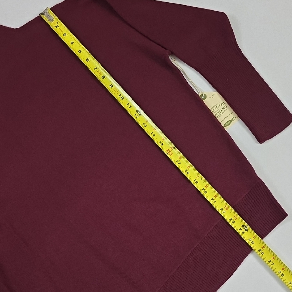 NWT Telluride Women's Burgundy Extra Fine Merino Wool Funnel Neck Sweater Size M - Picture 14 of 16